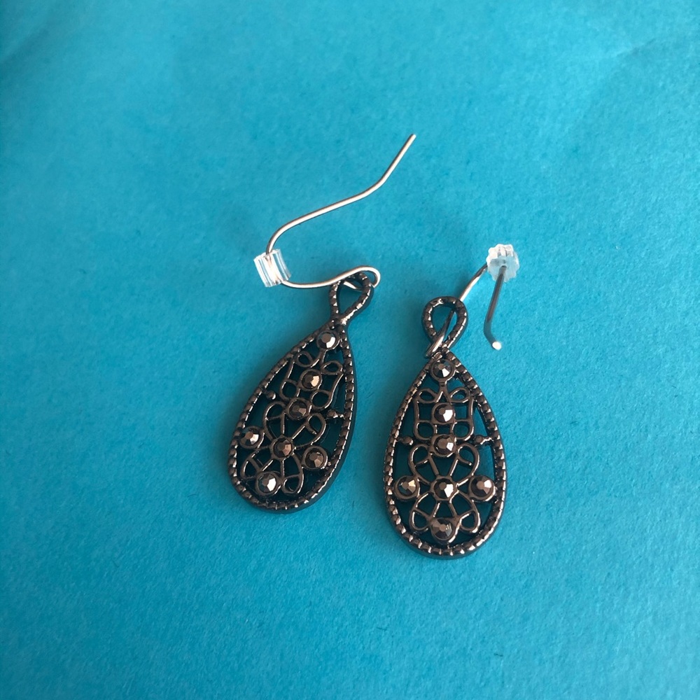Black Oval Earrings